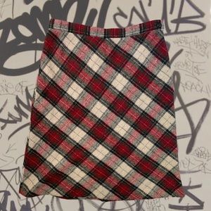 90s Grunge VTG Plaid Wool Skirt